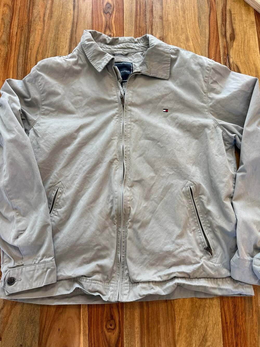 Tommy Hilfiger Harrington Jacket Size L Gray Cotton Zip